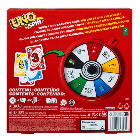 Caja del juego de cartas MATTEL UNO Spin con ruleta - 2