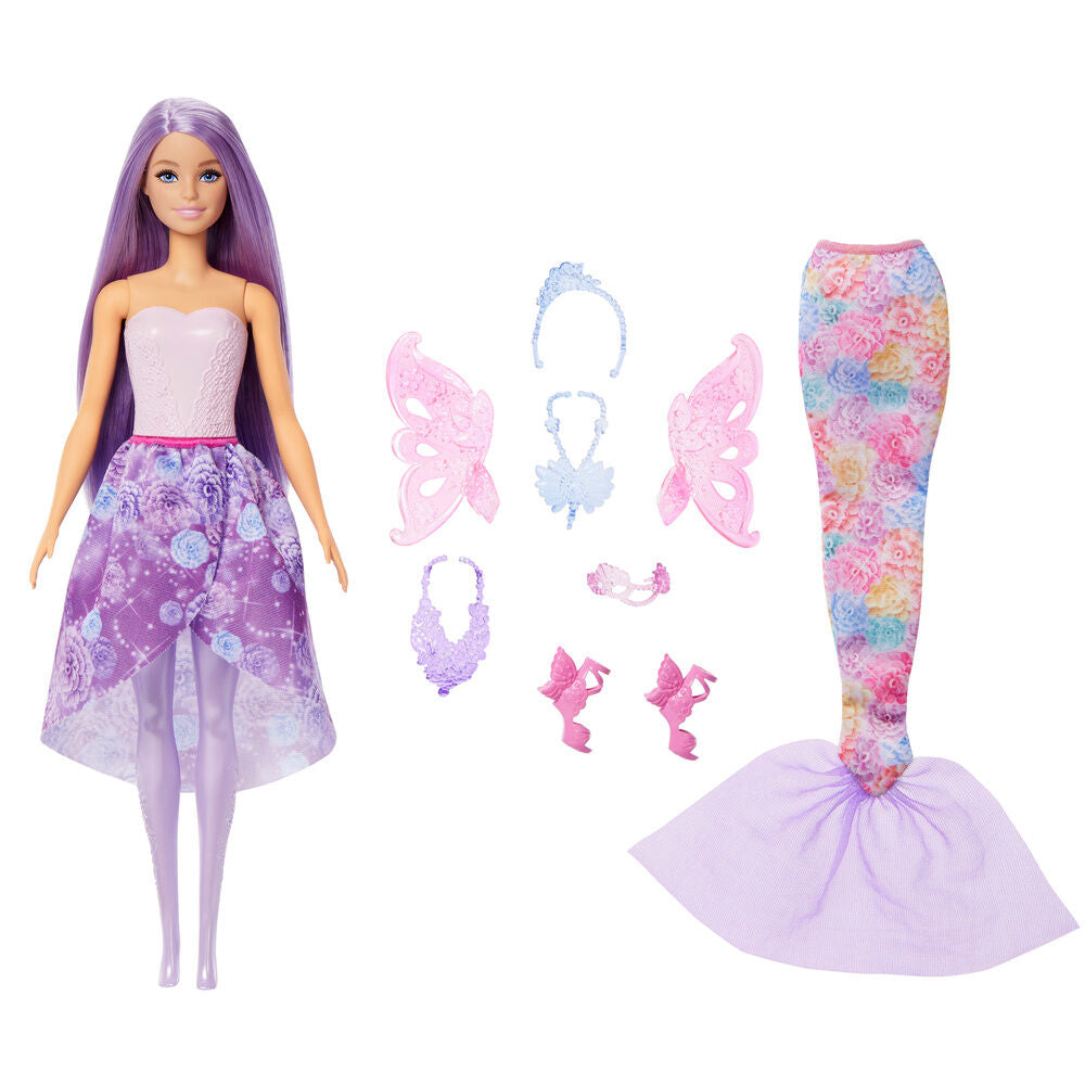 Muñeca Barbie Fantasía con cola de sirena, alas y accesorios - 2