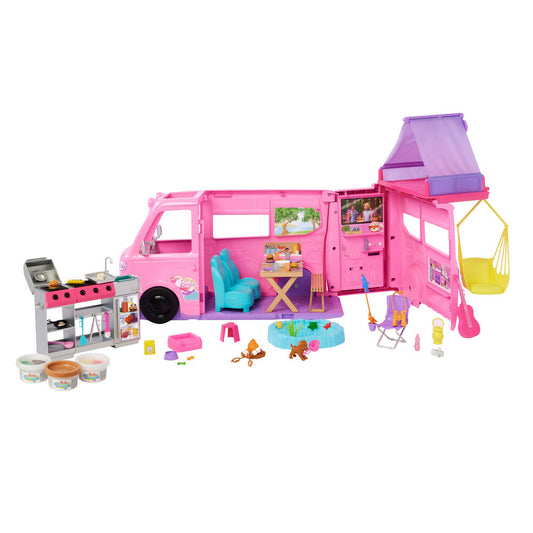 Supercaravana Barbie DreamCamper rosa con accesorios de acampada - 2
