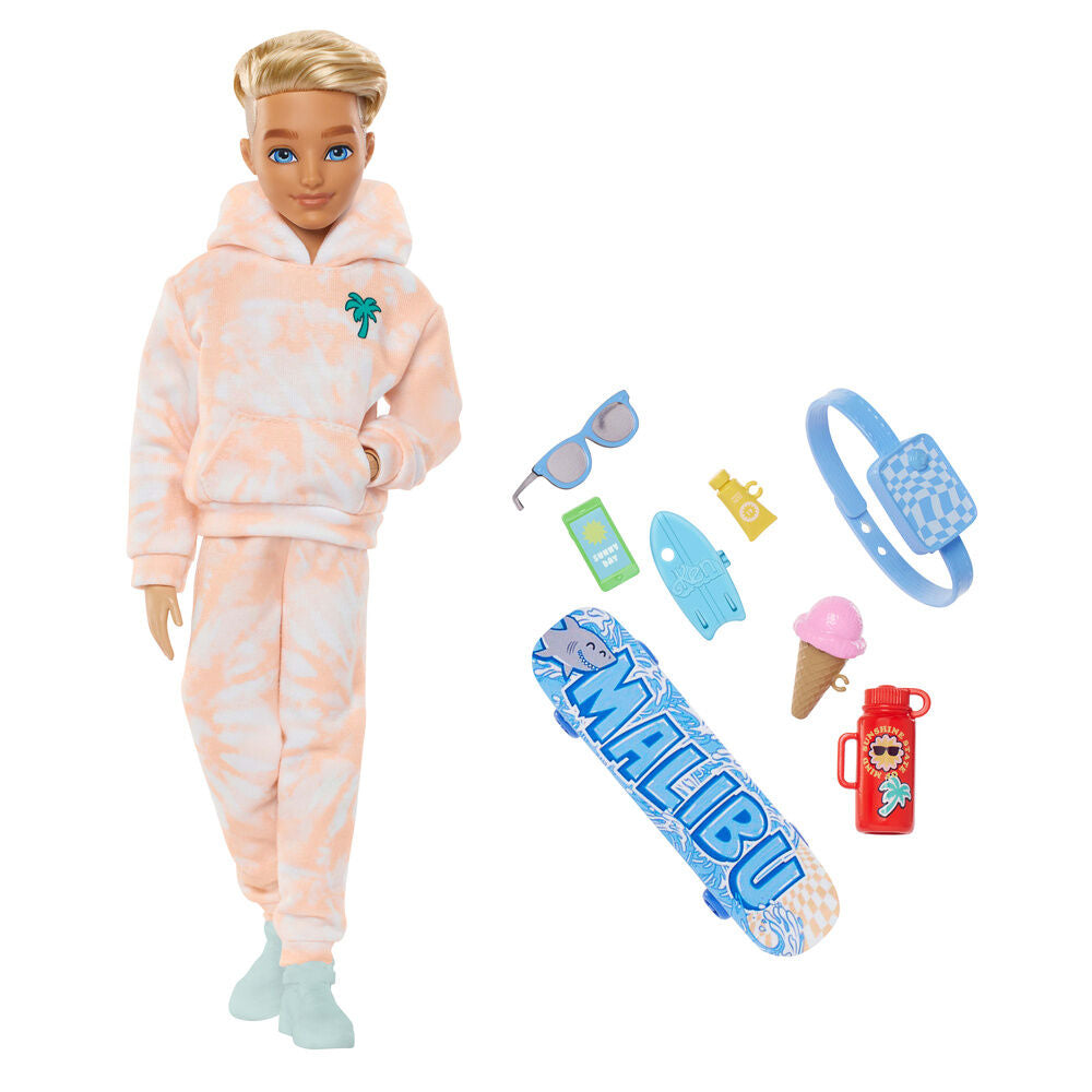 Muñeco Ken Barbie Dream Besties con monopatín y accesorios - 2