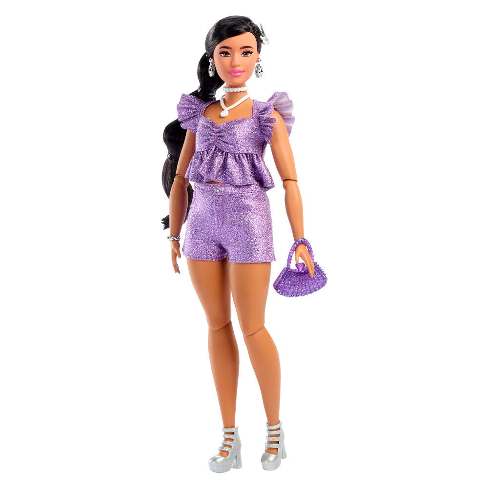 Muñeca Barbie Deluxe Style con conjunto amatista y bolso - 2