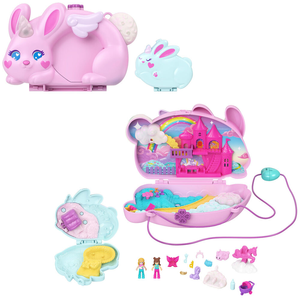 Estuche 2 en 1 Polly Pocket con conejitos y accesorios - 2