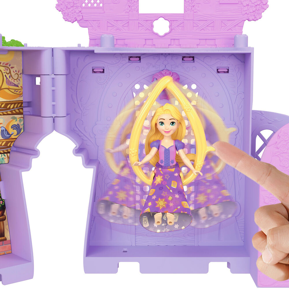 Mini castillo de Rapunzel Disney abierto con muñeca, cama y accesorios - 2