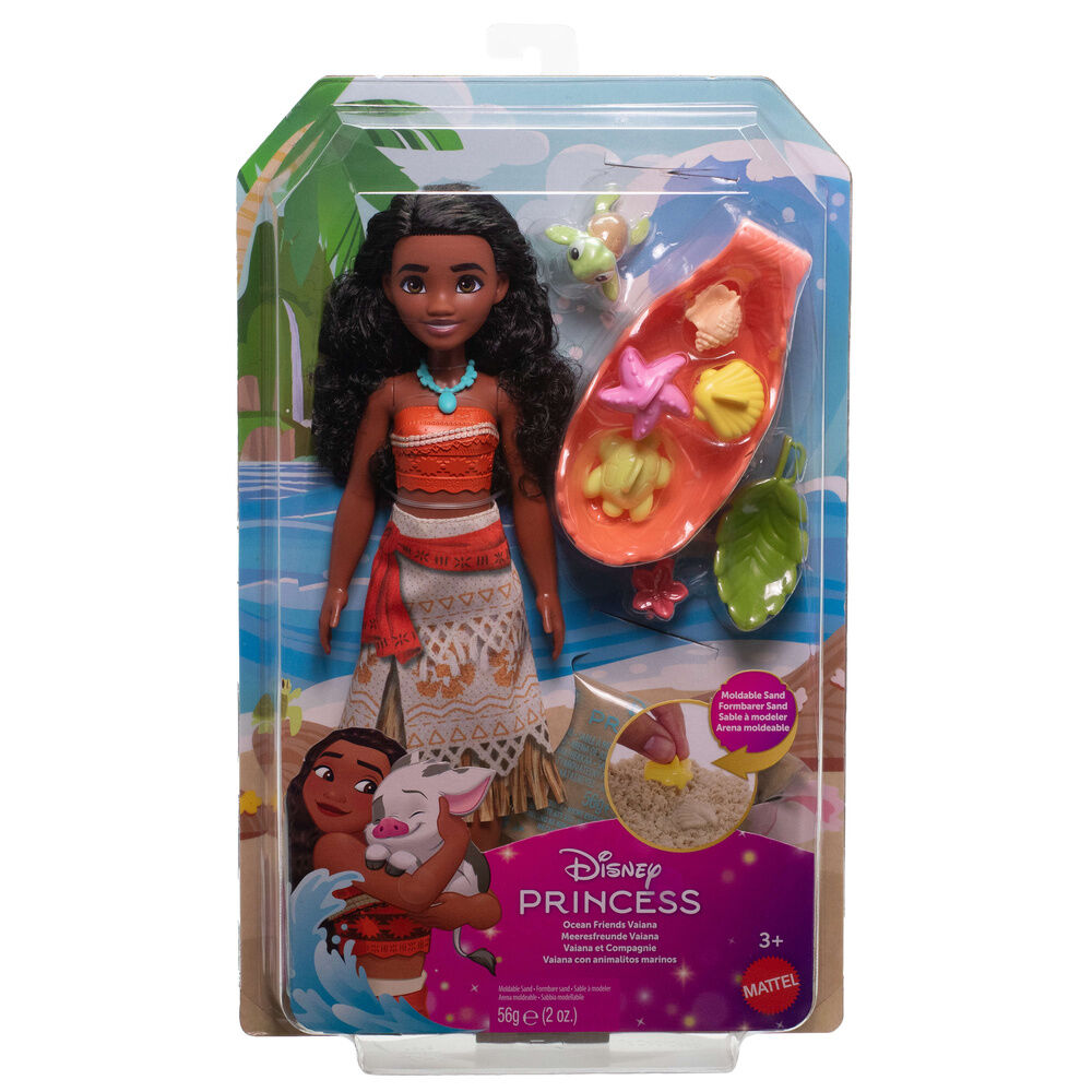 Muñeca Vaiana Disney con arena moldeable, accesorios y tortuga - 2