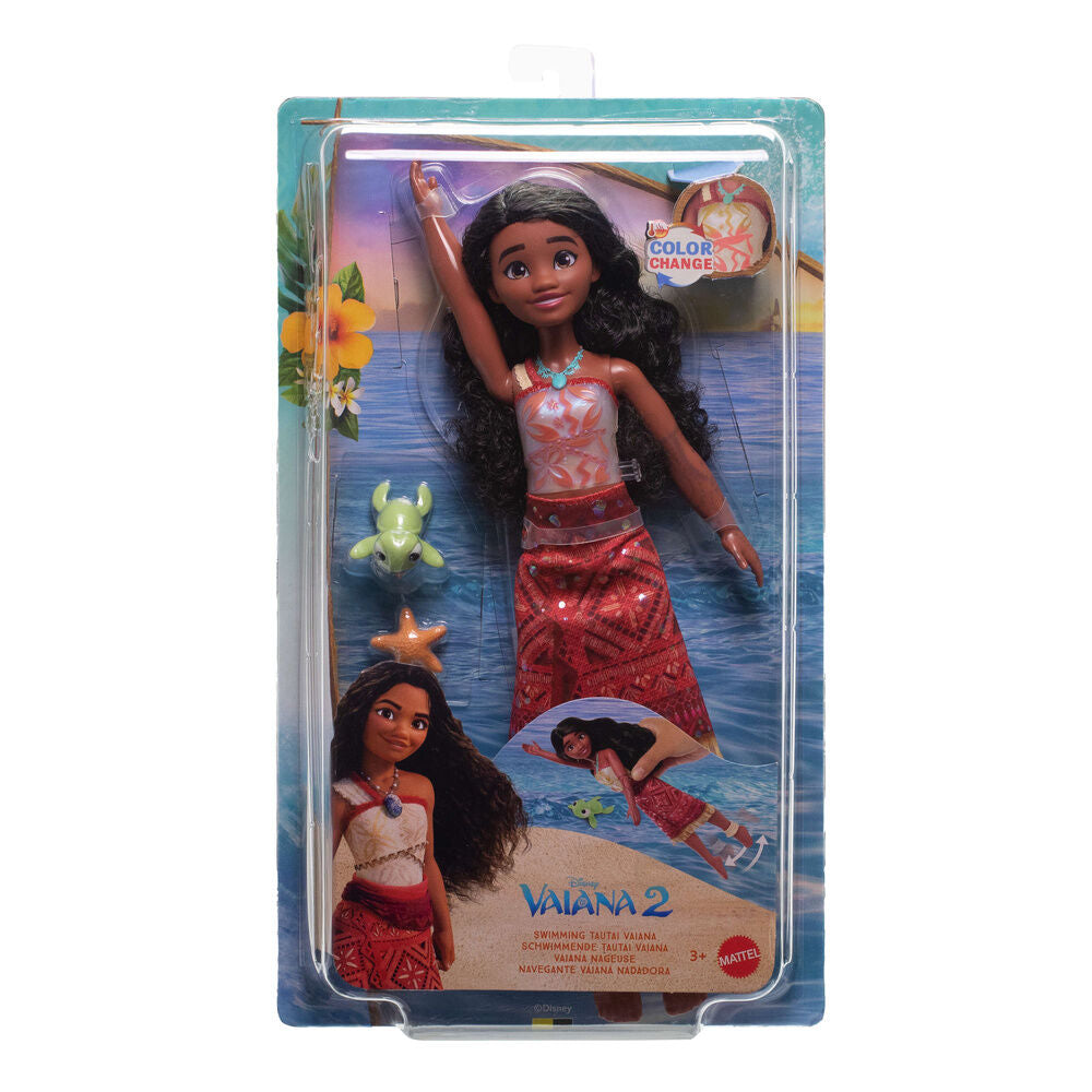 Muñeca Vaiana Nadadora de Disney Vaiana 2 con tortuga y estrella de mar - 2