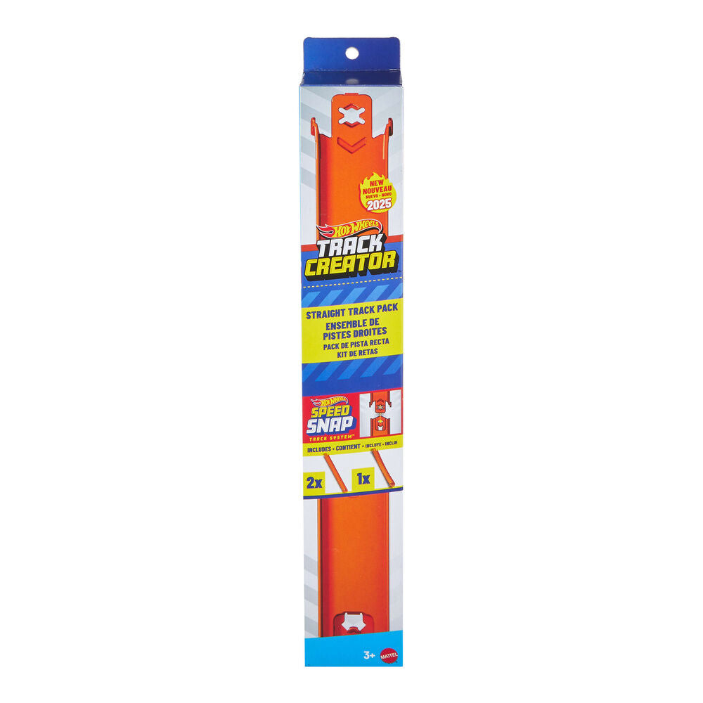 Pack Track Creator Hot Wheels con pistas rectas naranjas y adaptadores - 2