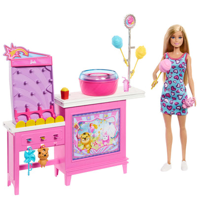 Muñeca Barbie Malibu con puesto de juegos y algodón de azúcar - 3