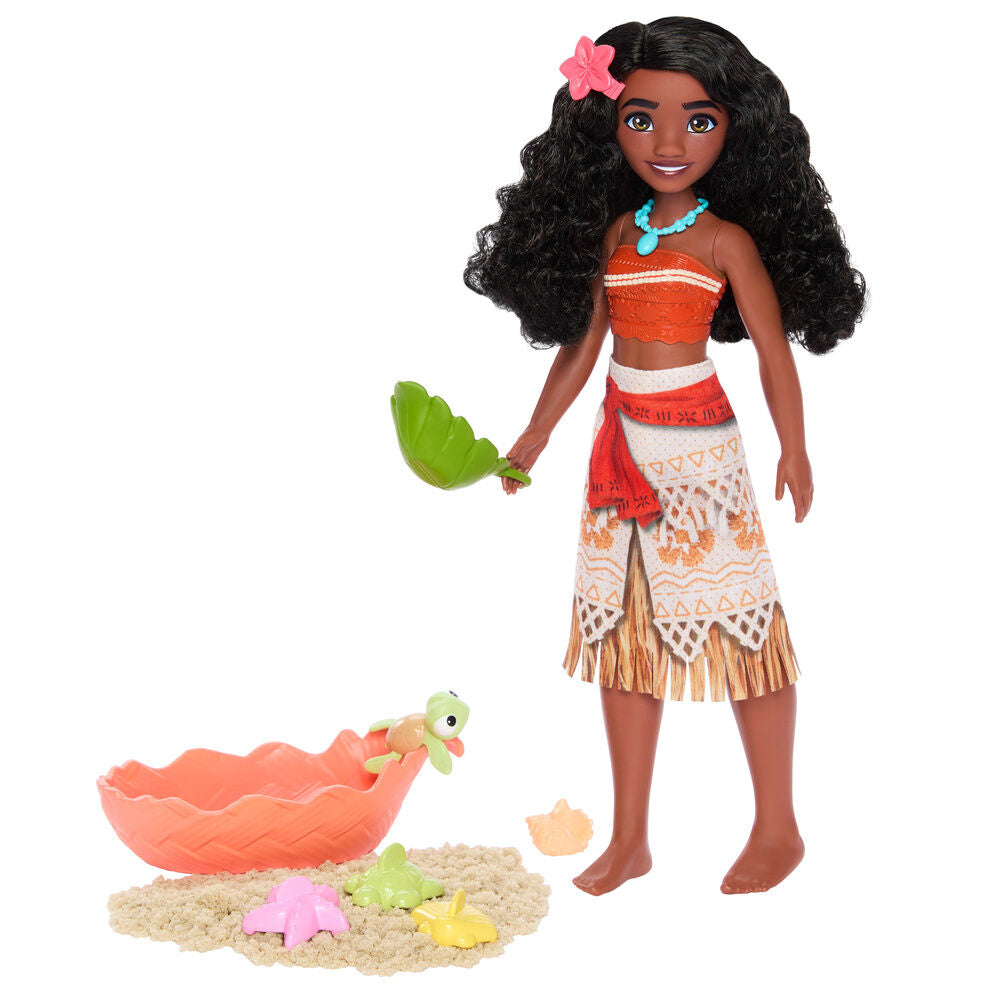 Muñeca Vaiana Disney con arena moldeable, accesorios y tortuga - 3