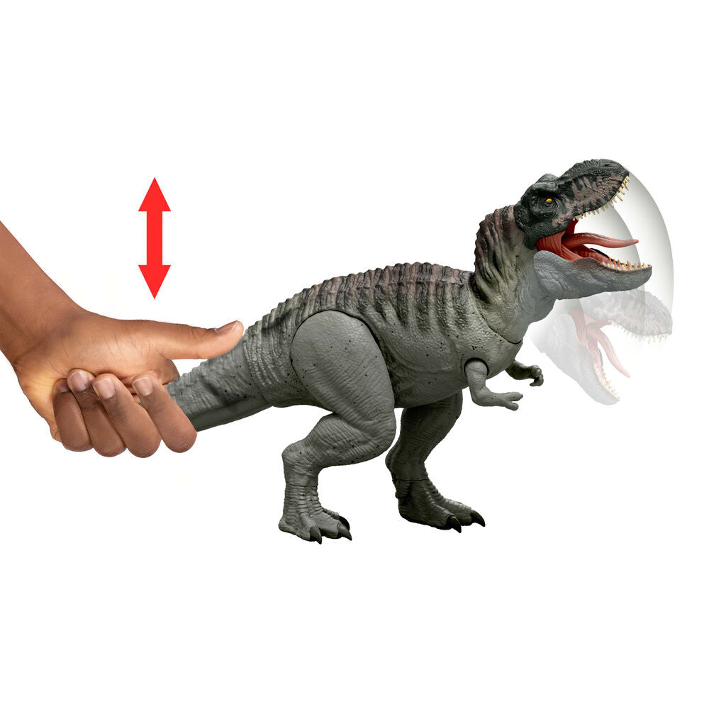 Dinosaurio T-Rex Mattel Jurassic World Power Devour con la mandíbula abierta - 3