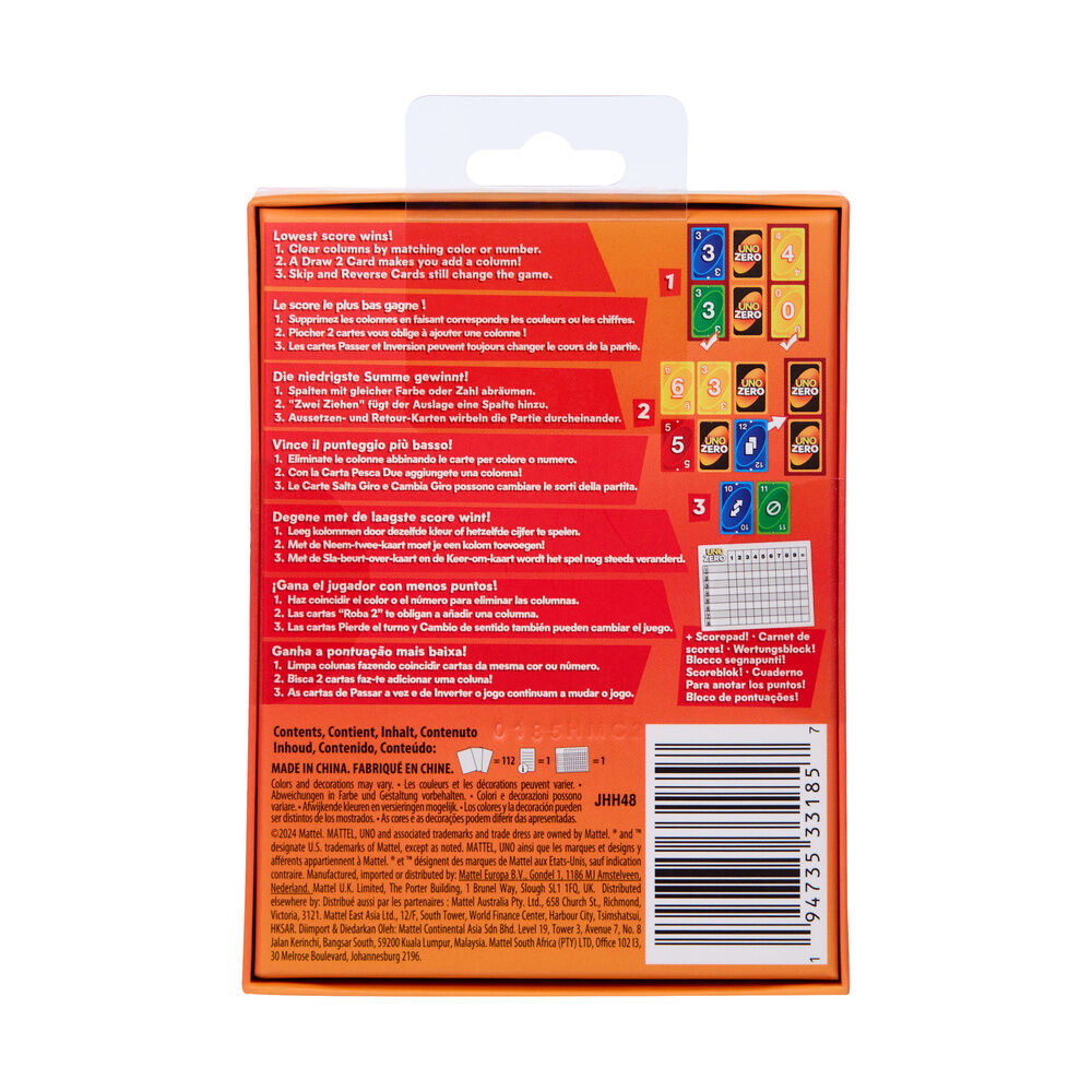 Caja del juego de cartas Mattel UNO Zero - 4
