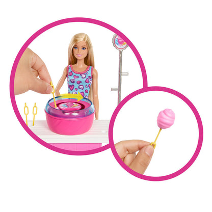 Muñeca Barbie Malibu con puesto de juegos y algodón de azúcar - 4
