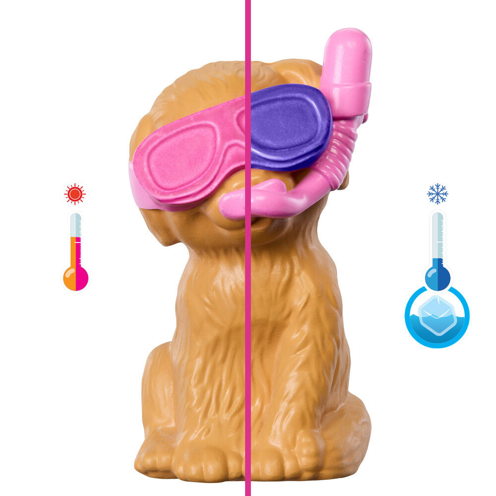 Muñeca Barbie con dos perritos, piscina de corazón y tobogán - 5