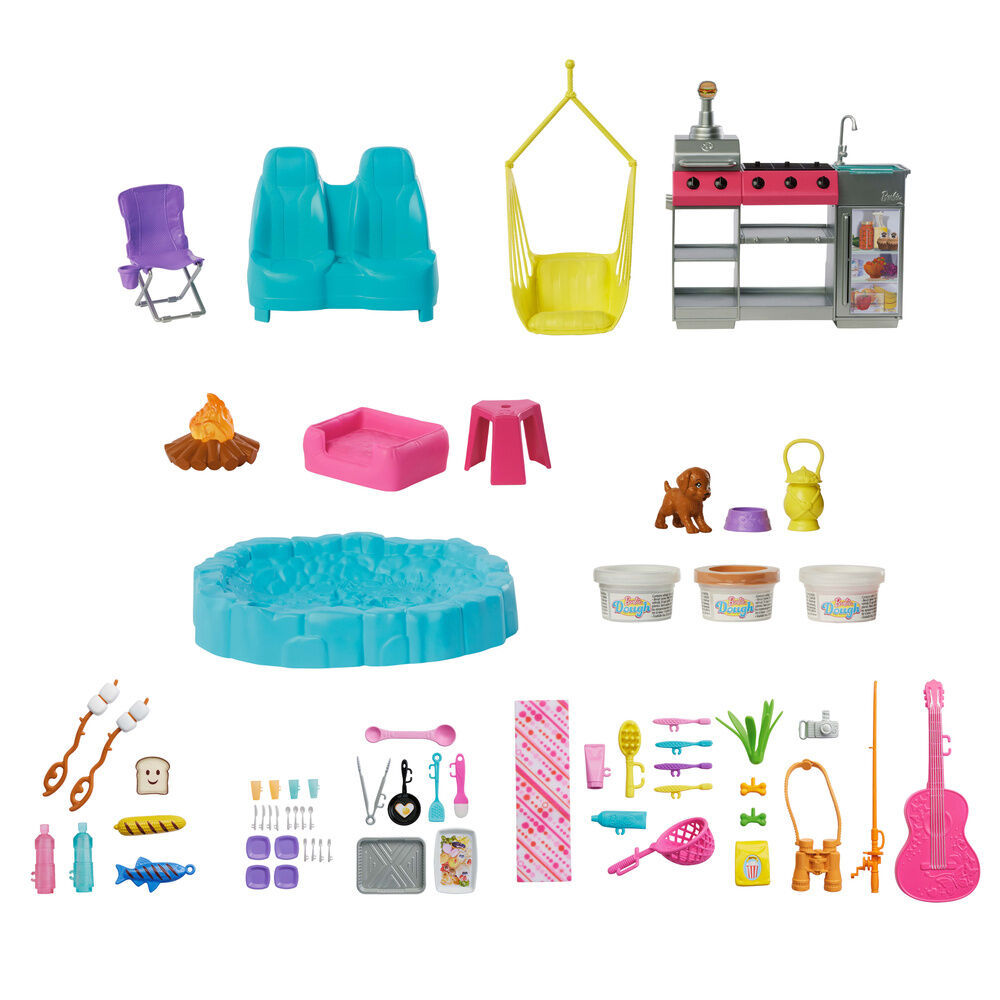 Supercaravana Barbie DreamCamper rosa con accesorios de acampada - 5