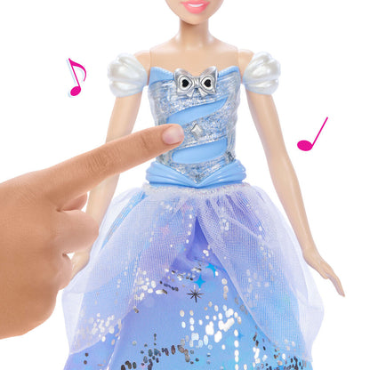 Muñeca Cenicienta Disney con vestido azul, tiara y varita - 5