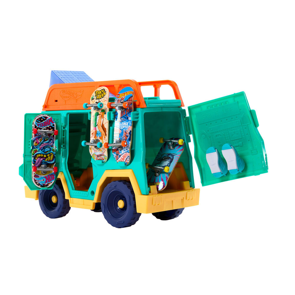 Furgoneta Hot Wheels Skate con rampas, fingerboard y accesorios - 5