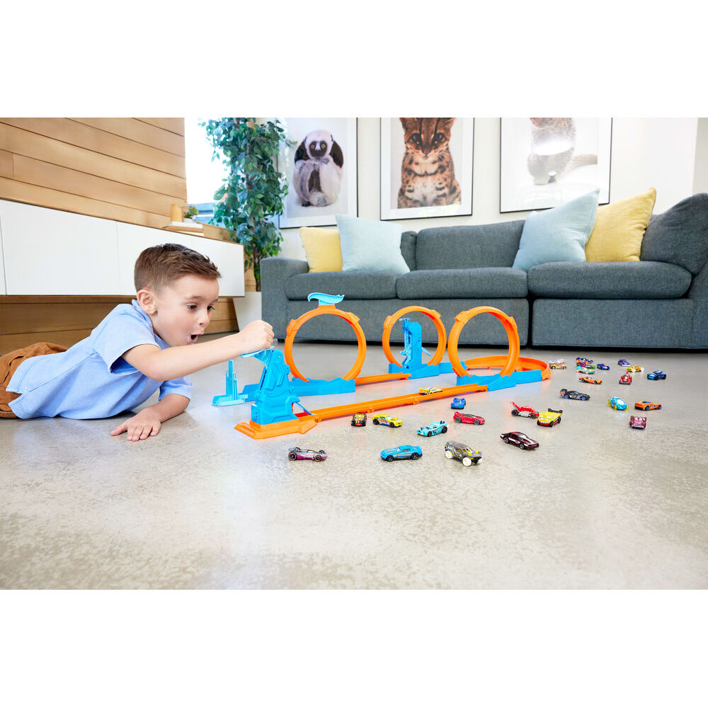 Pack de pista triple looping Hot Wheels Track Creator con coche - 6