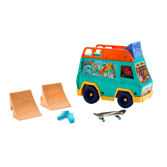 Furgoneta Hot Wheels Skate con rampas, fingerboard y accesorios - 6