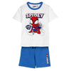 Conjunto infantil Spidey Marvel con camiseta blanca y pantalón corto azul