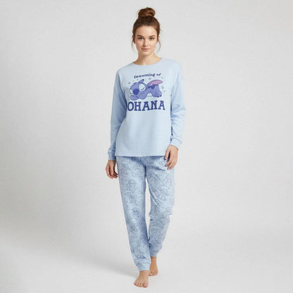 Pijama Stitch Disney adulto azul claro de manga larga - 2
