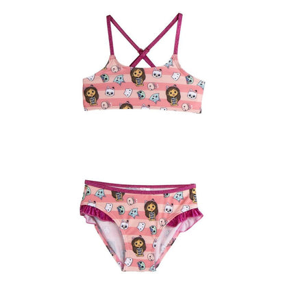 Bikini infantil rosa de La Casa de Muñecas de Gabby con tirantes cruzados