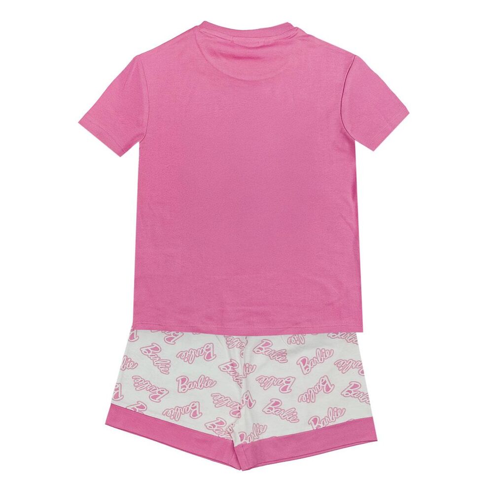 Pijama Barbie rosa de camiseta de manga corta y pantalón corto - 2