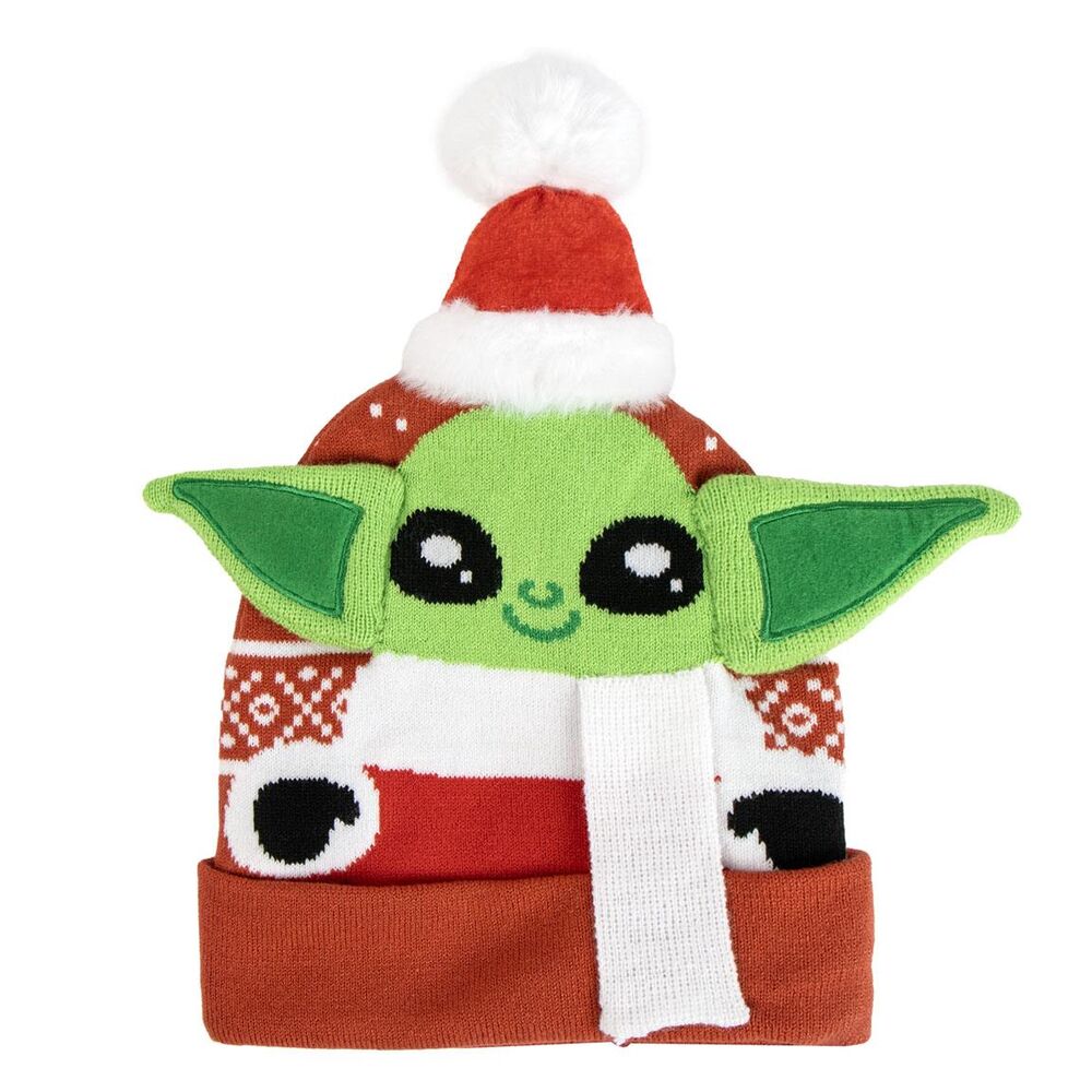 Gorro navideño de Grogu de The Mandalorian con gorro de Papá Noel