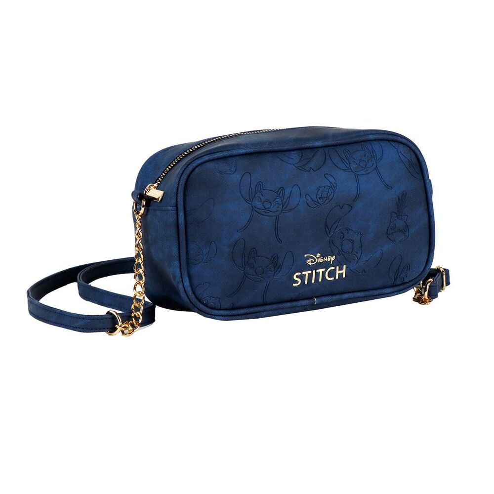 Bolso bandolera azul marino de Stitch Disney con cremallera