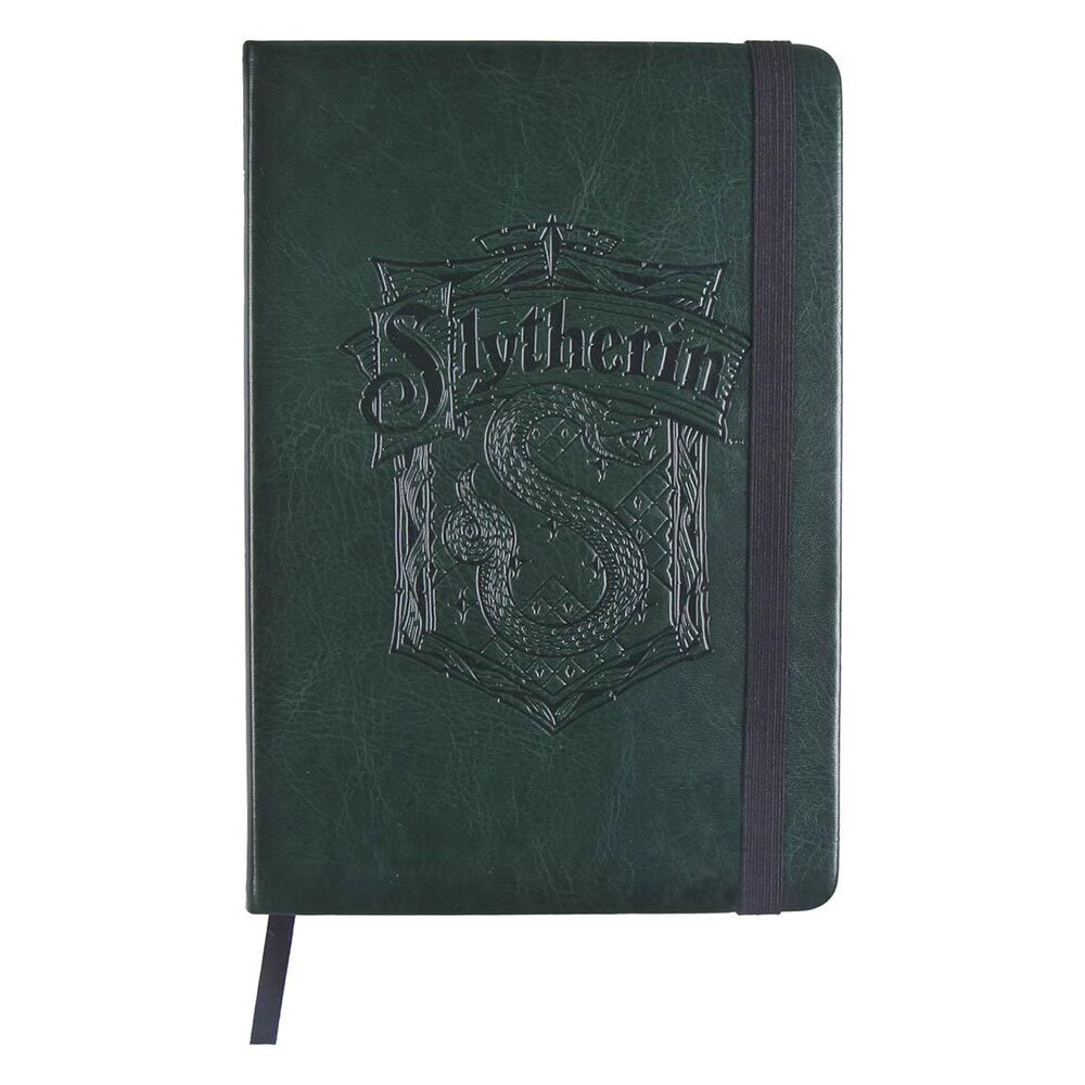 Cuaderno A5 verde de Slytherin Harry Potter con cierre elástico