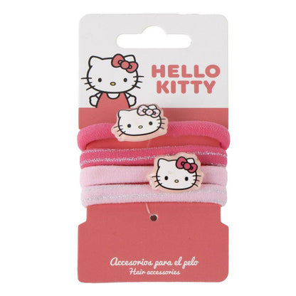 Blíster con 4 coleteros rosas de Hello Kitty