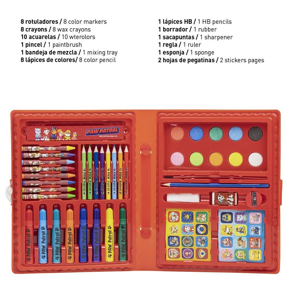 Maletín de papelería para colorear Paw Patrol con lápices y acuarelas - 4