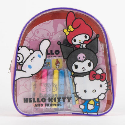 Set de papelería Hello Kitty and Friends con mochila rosa y material de dibujo - 2