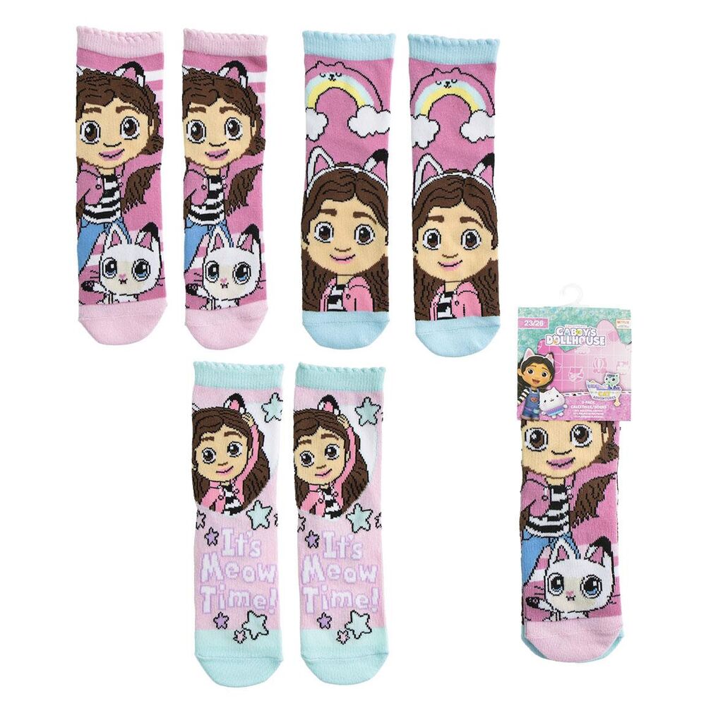 Set de calcetines de La Casa de Muñecas de Gabby en rosa y azul claro