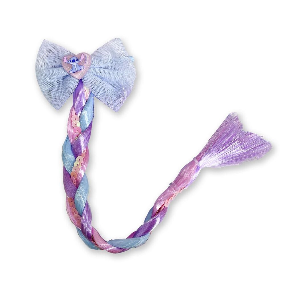 Coletero extensible Stitch Disney con lazo azul y trenza multicolor - 2