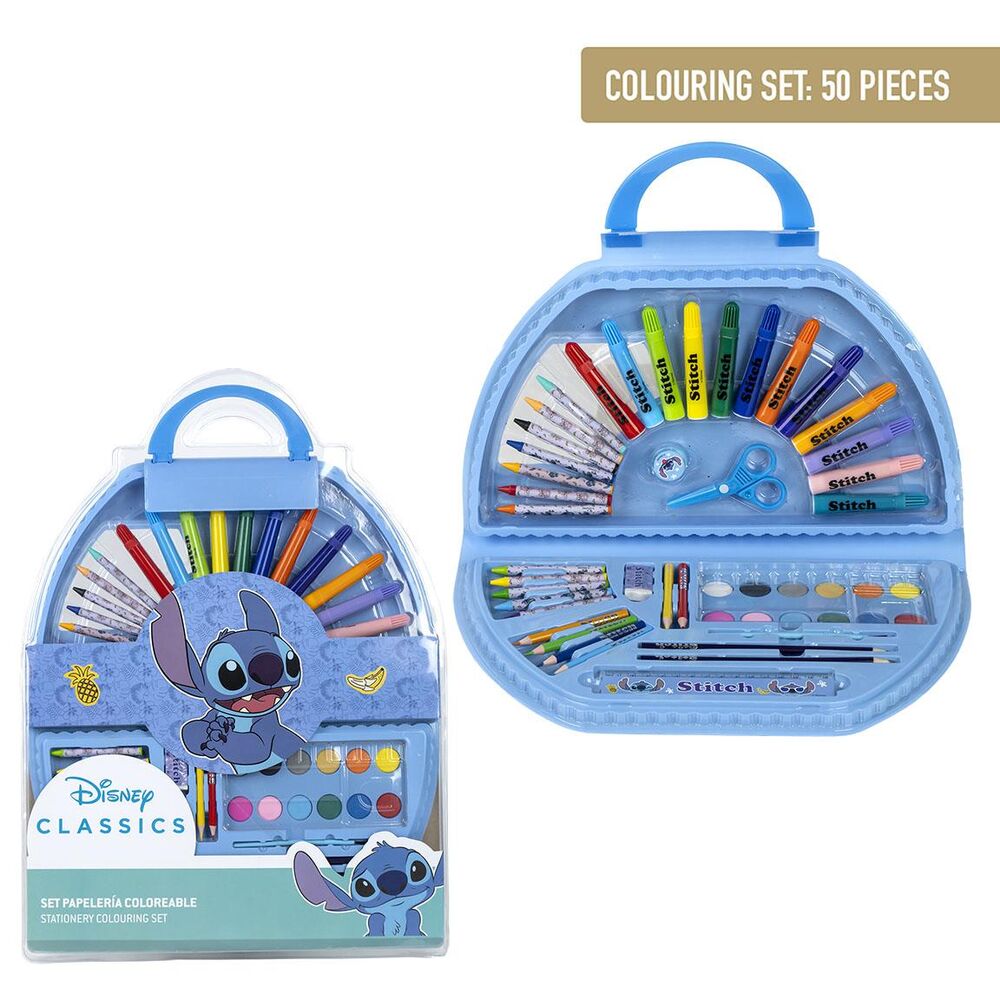 Set de papelería para colorear Stitch Disney de 50 piezas