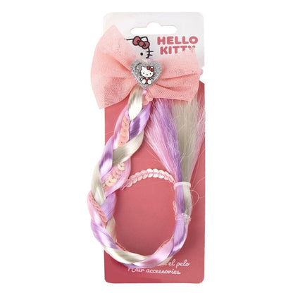 Coletero extensible Hello Kitty con lazo rosa y mechones multicolor