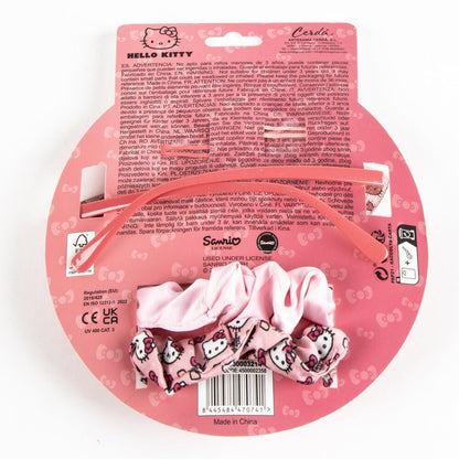Set de belleza Hello Kitty con gafas de sol rosas, pinzas y coleteros - 6