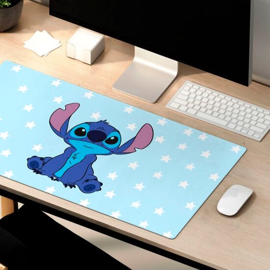 Alfombrilla gaming de Stitch Disney azul con estrellas blancas - 4