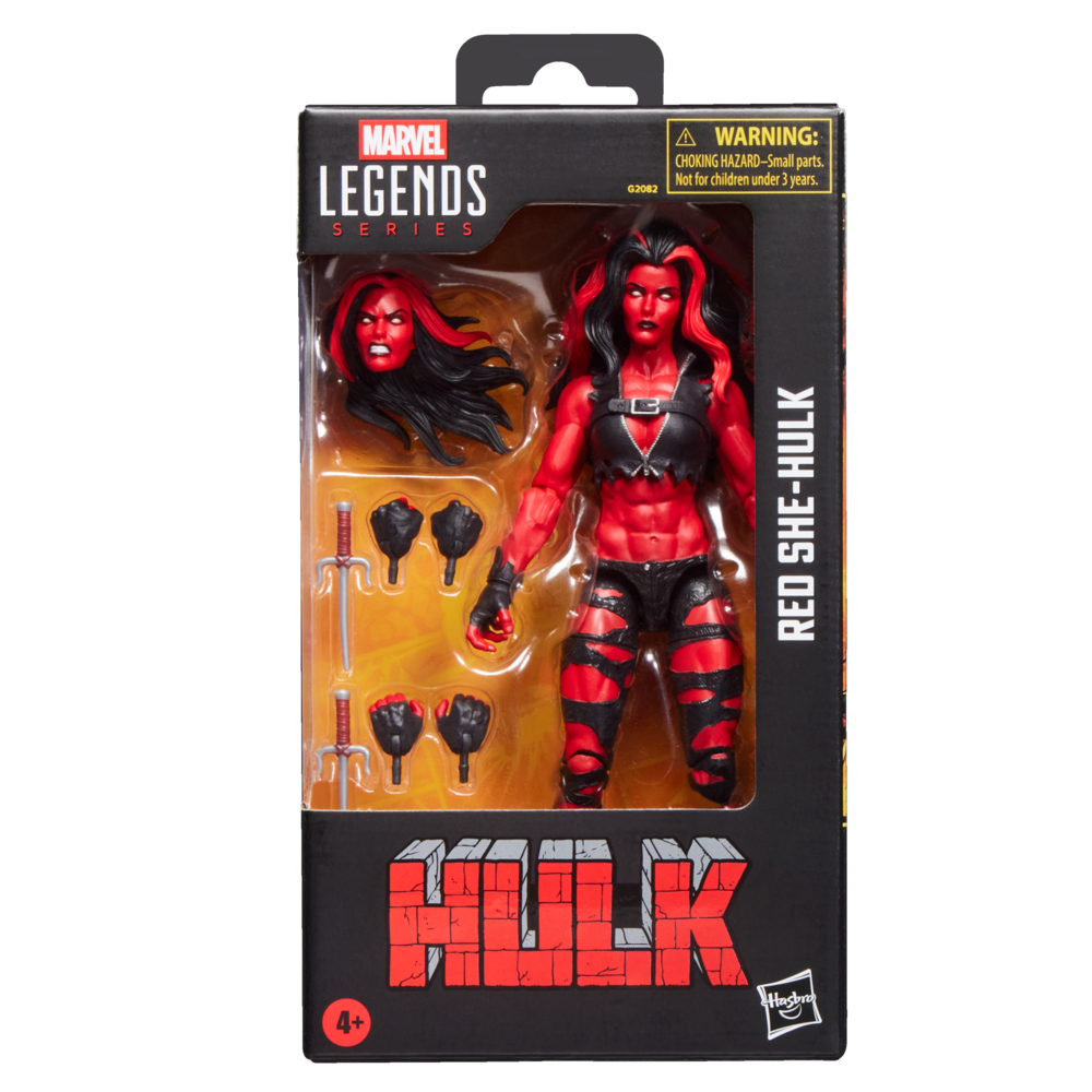 Figura articulada Red She-Hulk Marvel Legends con accesorios