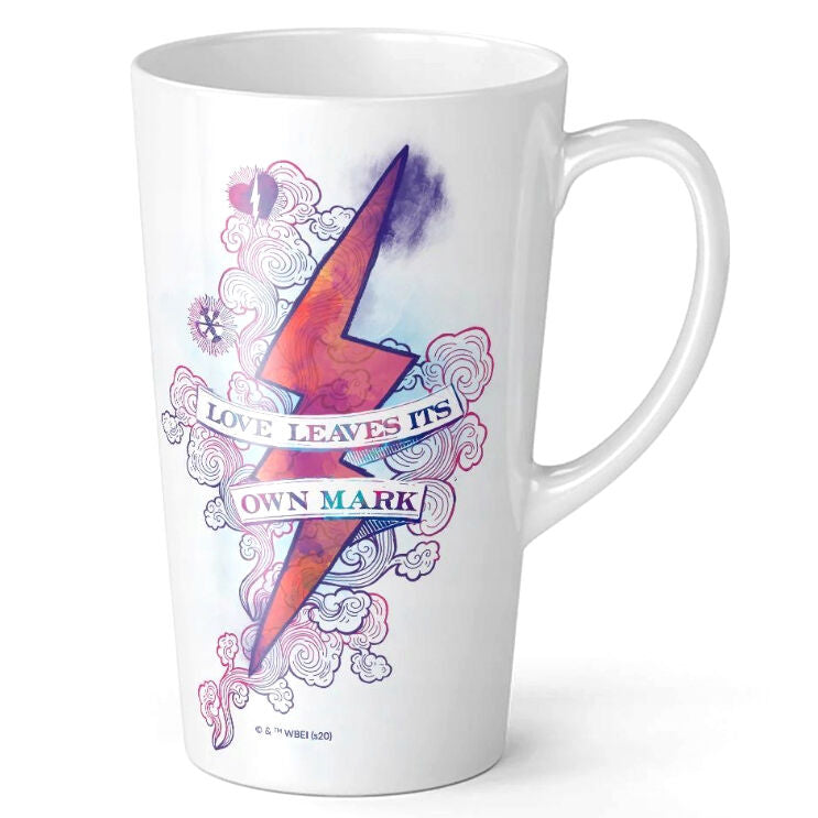 Taza blanca de Harry Potter con diseño de rayo y frase decorativa