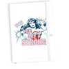 Cuaderno blanco de Wonder Woman DC Comics con mensaje You are strong