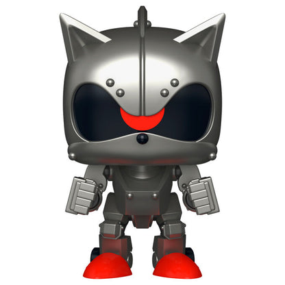 Figura Funko POP! de Mecha Sonic con diseño robótico gris y botas rojas