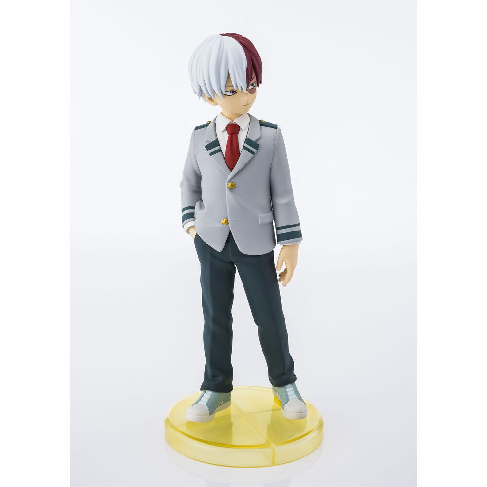 Figura Adokenette de Shoto Todoroki con uniforme escolar y base amarilla - 3