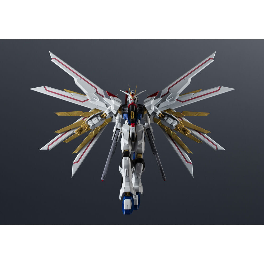 Figura Mighty Strike Freedom Gundam Universe de 15 cm con alas blancas y detalles dorados - 3