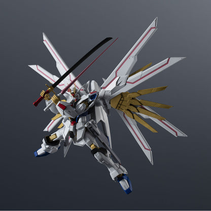 Figura Mighty Strike Freedom Gundam Universe de 15 cm con alas blancas y detalles dorados - 7