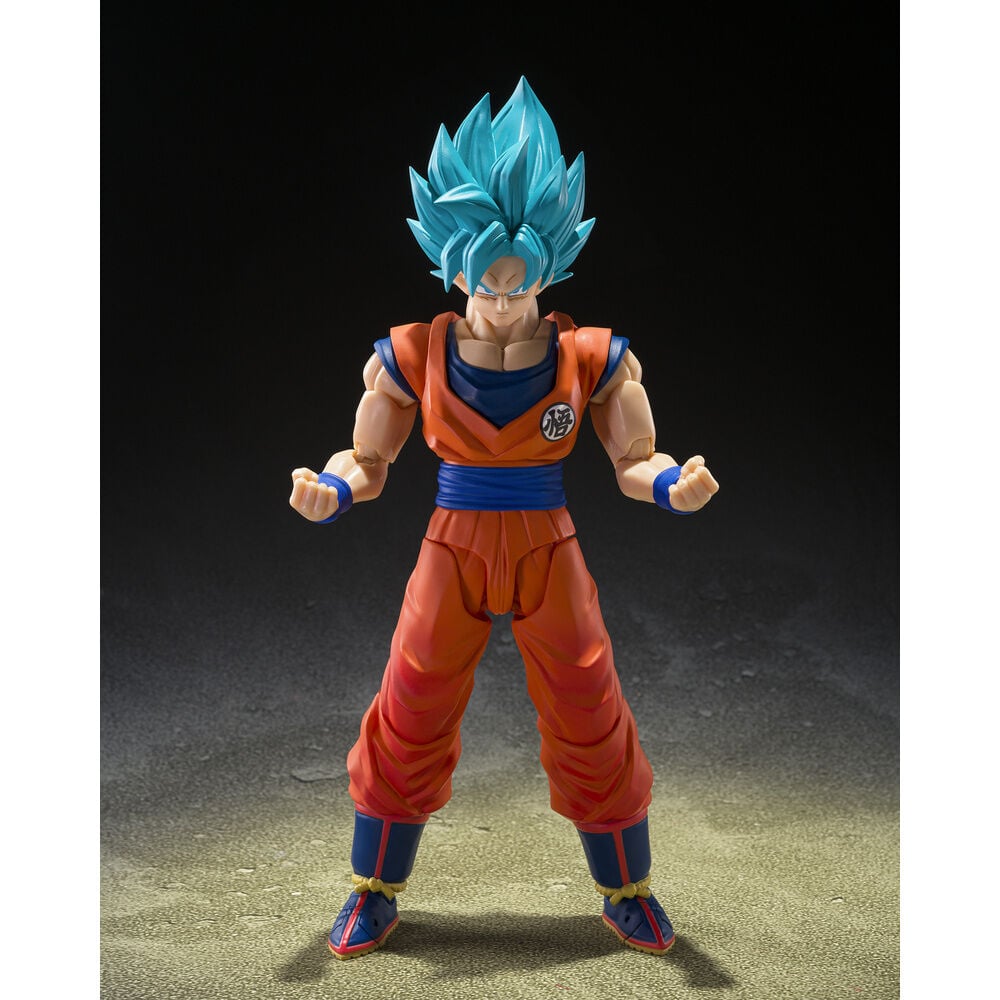 Figura S.H.Figuarts de Son Goku Blue con uniforme naranja y cabello azul