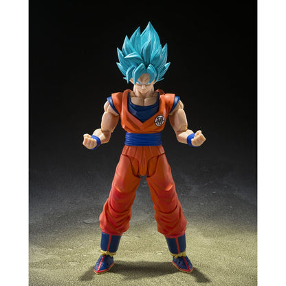 Figura S.H.Figuarts de Son Goku Blue con uniforme naranja y cabello azul