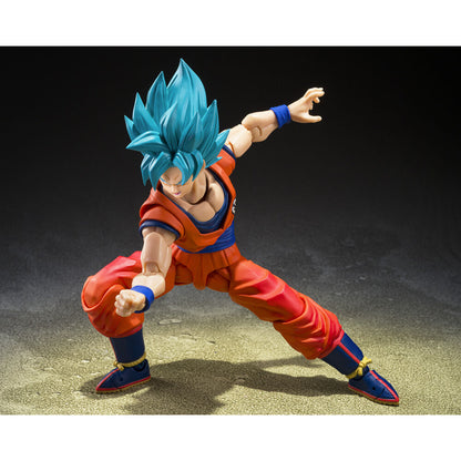 Figura S.H.Figuarts de Son Goku Blue con uniforme naranja y cabello azul - 3