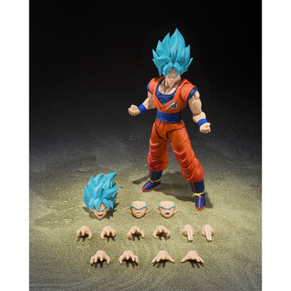 Figura S.H.Figuarts de Son Goku Blue con uniforme naranja y cabello azul - 5