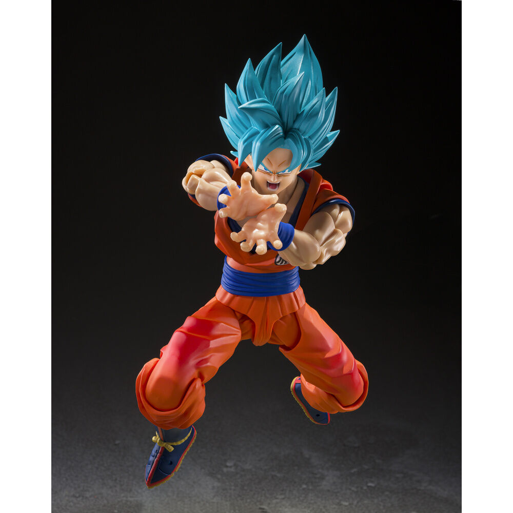 Figura S.H.Figuarts de Son Goku Blue con uniforme naranja y cabello azul - 7