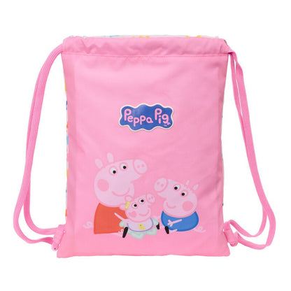 Saco rosa Peppa Pig Baby Pig con cordones